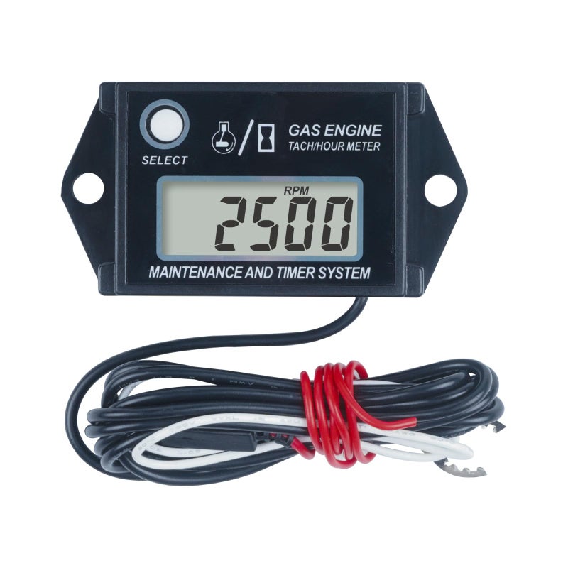 Runleader Digital Hour Meter Tachometer, Maintenance Reminder, Max RPM Recall, Use for ZTR Lawn Mower Tractor Generator Marine Outboard ATV Jetski Motor Motorcycle Snowmobile and Gas Powered - Image 1